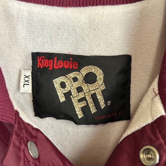 Vtg Dr Pepper Bomber Jacket Sz XXL King Louis Profit Snap Button Front Maroon Va - Picture 5 of 11